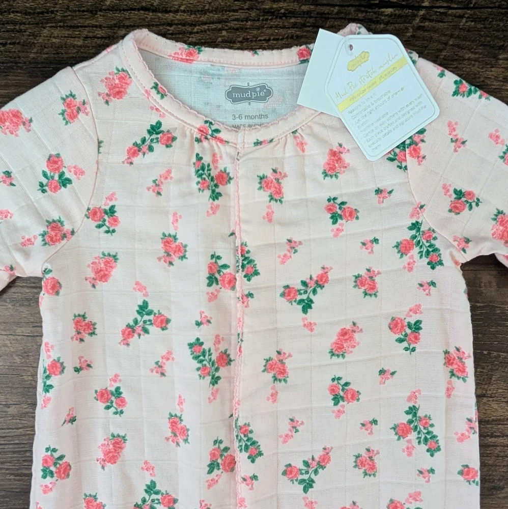 NWT Mud Pie Pink Floral Gown